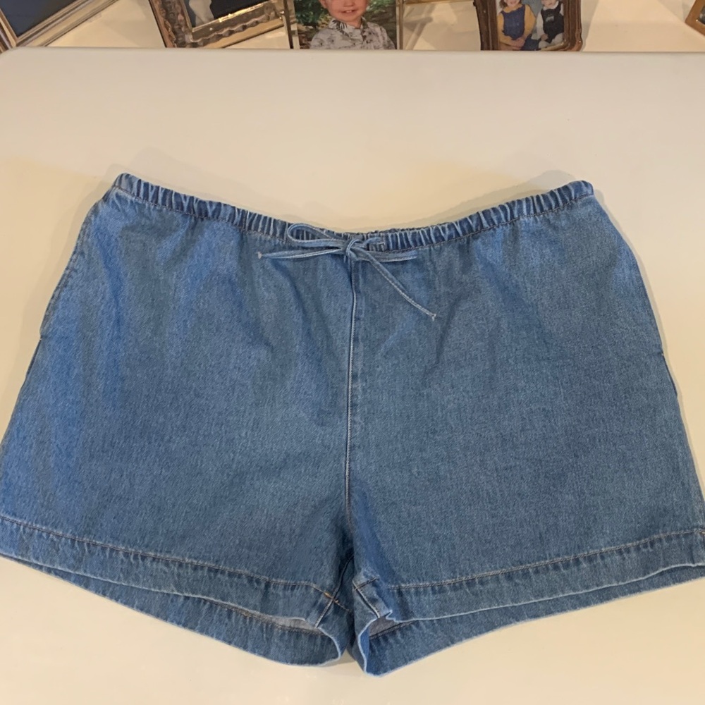 H&M Medium Blue shade Denim drawstring Jean Shorts